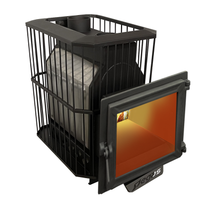 Банная печь Пегас 26 нерж панорама сетка фото в Могилеве