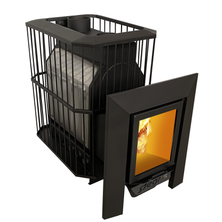 Банная печь Пегас 26 нерж со стеклом сетка фото в Могилеве