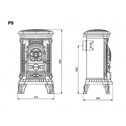 Печь-камин Kawmet P9 (8 кВт) EKO в Могилеве