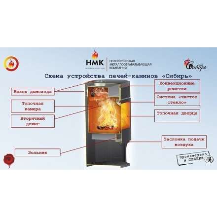 Стальной популярный камин с дровницей Сибирь 12 фото в Могилеве