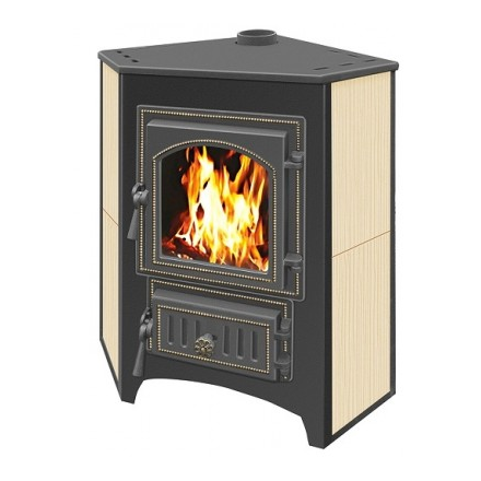 Печь-камин Везувий ПК-01 (220) угловой бежевый 9 кВт Амазонка бай фото в Могилеве