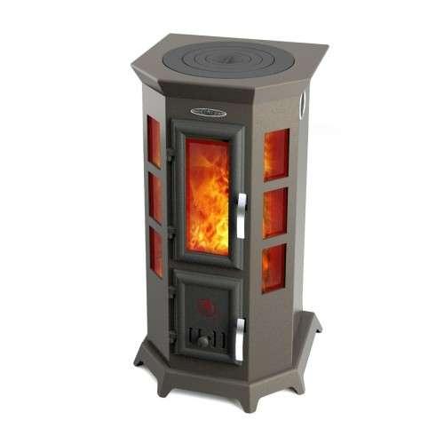 Отопительная печь Термофор Статика Секста, чёрная бронза Амазонка бай фото в Могилеве