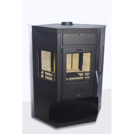 Стальной камин Сибирь 15 с дровницей фото в Могилеве