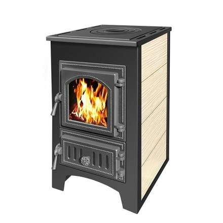 Печь-камин Везувий ПК-01 (270) c плитой бежевая 9 кВт Амазонка бай фото в Могилеве