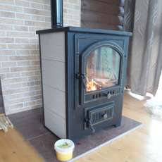 Купить Печь-камин Везувий ПК-01 (205) c плитой бежевая 12 кВт в Могилеве в Могилеве