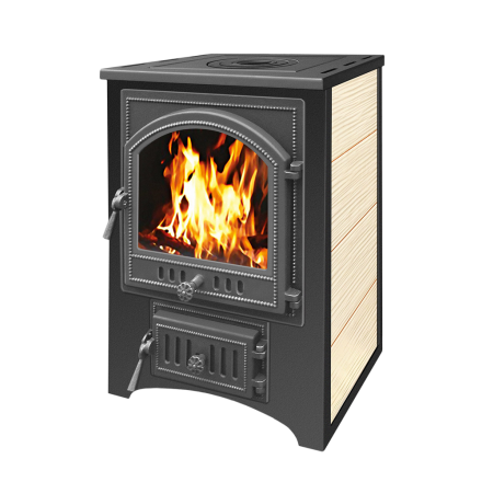 Печь-камин Везувий ПК-01 (205) c плитой бежевая 12 кВт Амазонка бай фото в Могилеве