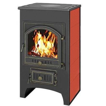 Печь-камин Везувий ПК-02 (205) с плитой красная 12 кВт Амазонка бай фото в Могилеве