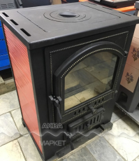 Купить Печь-камин Везувий ПК-01 (205) c плитой красная 12 кВт в Могилеве в Могилеве