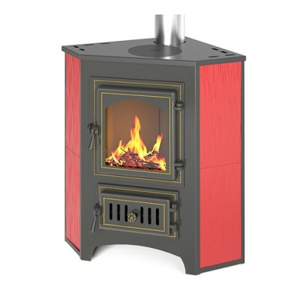 Печь-камин Везувий ПК-01 (220) с конфоркой угловой красный 9 кВт купить в Могилеве