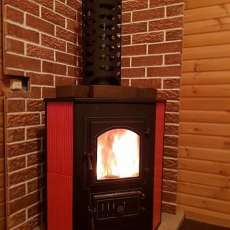 Купить Печь-камин Везувий ПК-01 (220) с конфоркой угловой красный 9 кВт в Могилеве в Могилеве