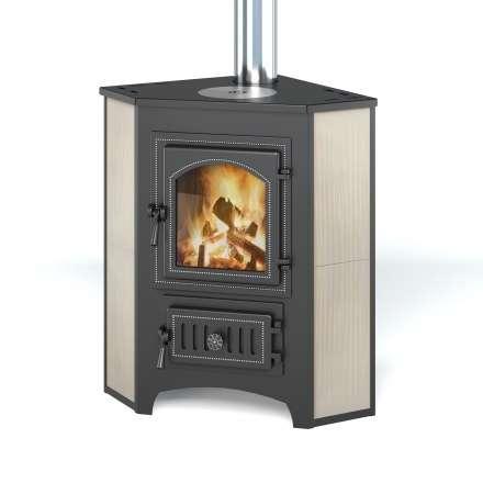 Печь-камин Везувий ПК-01 (220) с конфоркой угловой бежевый 9 кВт купить в Могилеве