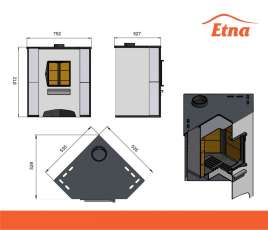 Печь-камин со стеклом ЭТНА (ДТ-4С) угловой Амазонка бай фото в Могилеве