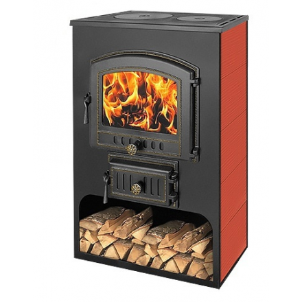 Печь-камин Везувий ПК-03 (224) с плитой красный 12 кВт Амазонка бай фото в Могилеве