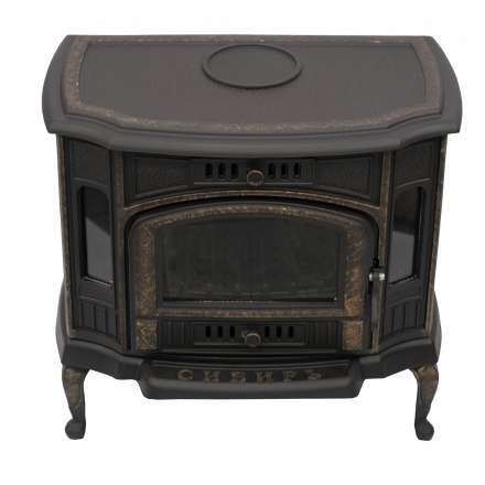 Стильный камин со стеклом Сибирь 10 чугунная Фото в Могилеве