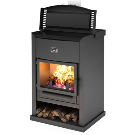 Стальной камин с дровницей Теплодар ОВ-120 (прямой) фото в Могилеве