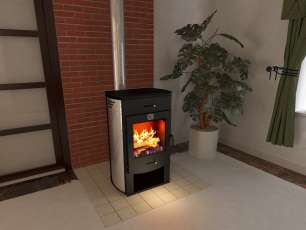 Стальной камин со стеклом Теплодар Танго фото в Могилеве