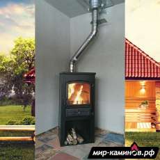 Печь-камин ЭТНА (БКД) с плитой и ТО Бежевый высокий в Могилеве