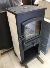 Печь-камин со стеклом ЭТНА (БКД) с плитой и ТО фото в Могилеве