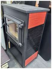 Стальной камин ЭТНА (Панорама) с плитой Антрацит" высокий фото в Могилеве