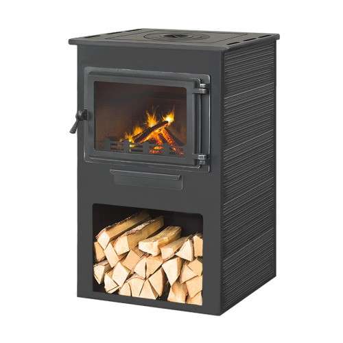 Печь-камин ЭТНА (Панорама) с плитой фото в Могилеве