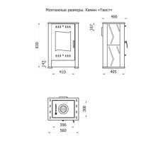 Стальной камин со стеклом Теплодар Твист фото габариты в Могилеве