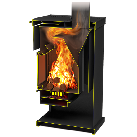 Стальной недорогой камин Теплодар ОВ-140 (прямой) фото в Могилеве
