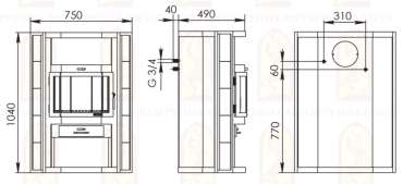 Купить недорогой камин с теплообменником Мета-Бел АОТВ 9.0-03 Печора-Аква в Могилеве фото в Могилеве