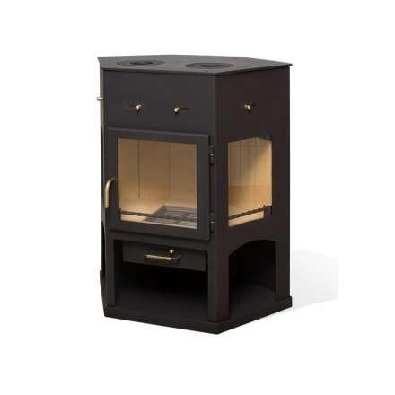 Печь-камин Мета-Бел АОТ 11.0 (в модификации Енисей с плитой") фото в Могилеве