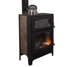 Печь-камин недорогая Бавария Эко с духовкой и плитой фото в Могилеве