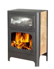 Печь-камин стальной Бавария Эко с духовкой и плитой фото в Могилеве