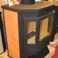 Стальной камин с шамотом Бавария призматик с плитой фото в Могилеве