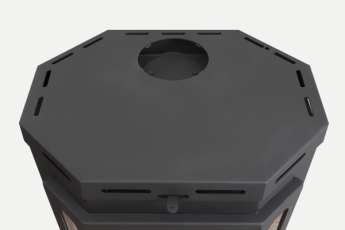 Стальная печь-камин Бавария призматик пристенно-угловой фото в Могилеве