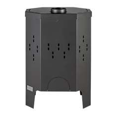 Печь-камин Бавария призматик пристенно-угловой фото сзади в Могилеве