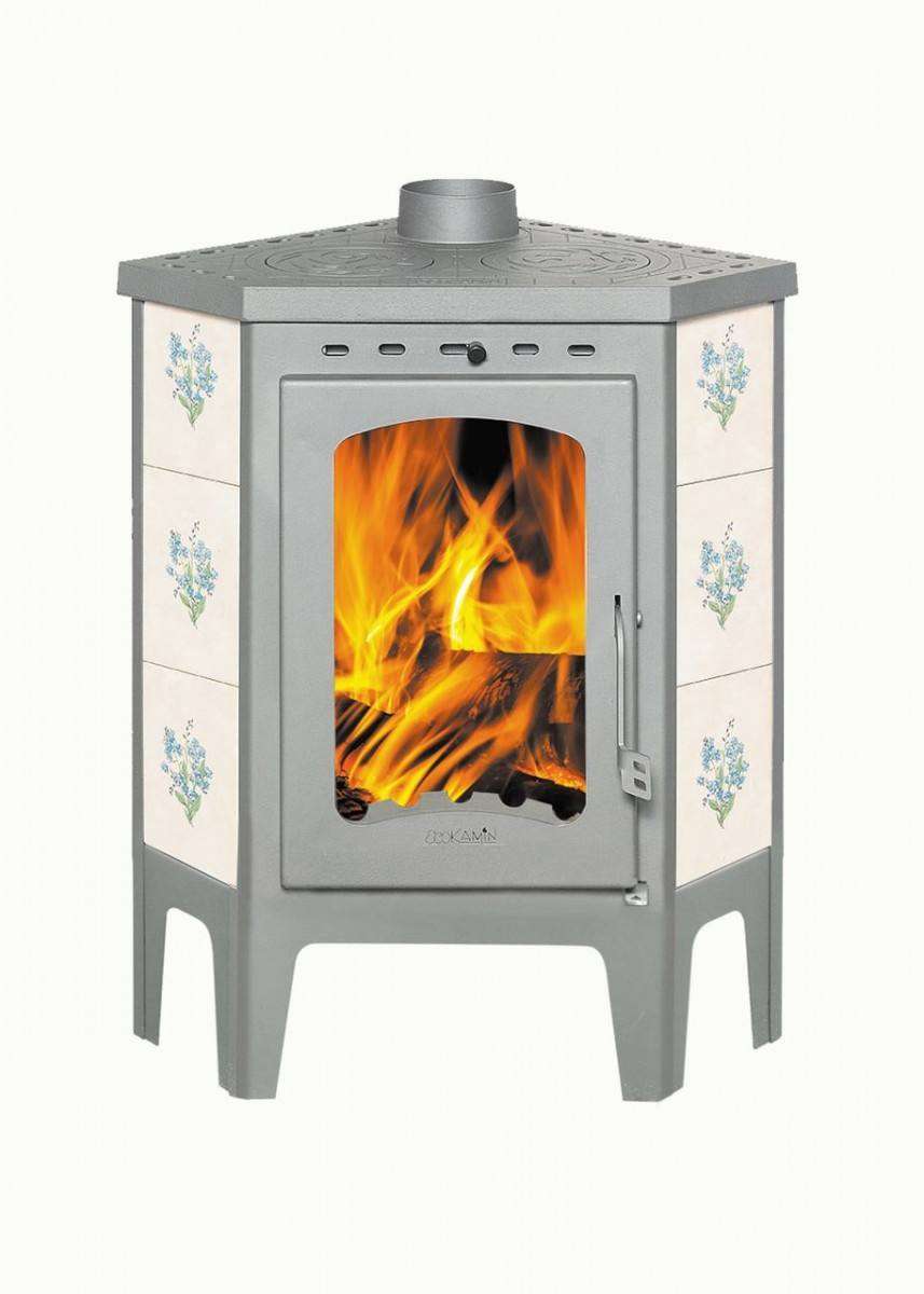 Печь-камин Бавария угловая с плитой незабудка купить в Могилеве