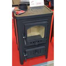 Чугунный камин со стеклом Бавария Оптима Чугун с плитой фото в интерьере в Могилеве