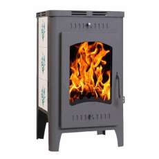 Стальной камин Бавария Оптима Незабудка со стеклом фото в Могилеве