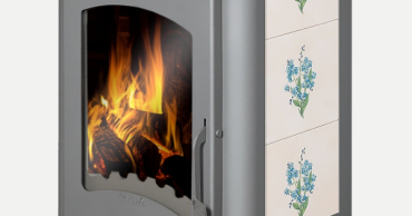 Недорогой камин Бавария Оптима Незабудка со стеклом фото в Могилеве