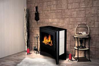 Печь-камин Бавария Эко с плитой 2 конфорки фото в интерьере в Могилеве
