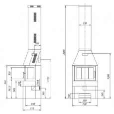 Печь-камин Бавария три стекла графит фото схема в Могилеве