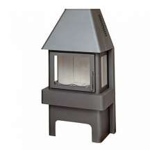 Стальной камин Бавария три стекла графит фото в Могилеве