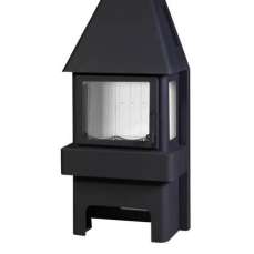 Печь-камин Бавария 3 стекла чёрная фото в Могилеве