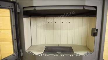 Стальной камин с шамотом Бавария Мюнхен графит фото в Могилеве