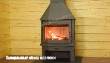 Недорогой камин со стеклом Бавария Мюнхен пристенно-угловой графит фото в Могилеве