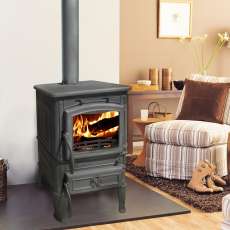 Печь-камин чугунный FireWay Dacha в интерьере чёрный Амазонка бай фото в Могилеве