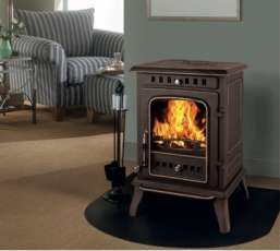 Печь-камин чугунный FireWay Erik в интерьере патина медь Амазонка бай фото в Могилеве