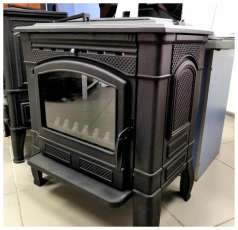 Печь-камин чугунный FireWay Gunter в интерьере чёрный Амазонка бай фото в Могилеве