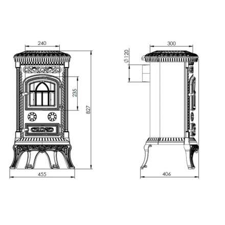 Купить Печь-камин NORDflam Plato patine чугун в Могилеве Амазонка бай фото в Могилеве