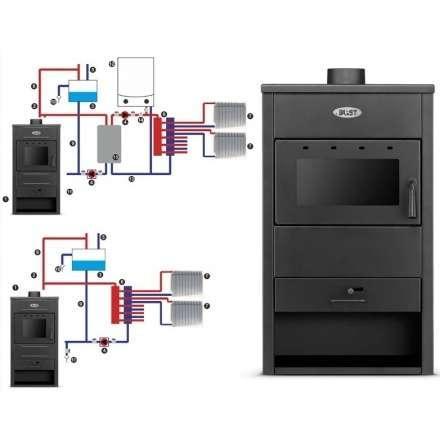 Печь-камин Blist B22 E с водяным контуром фото в Могилеве