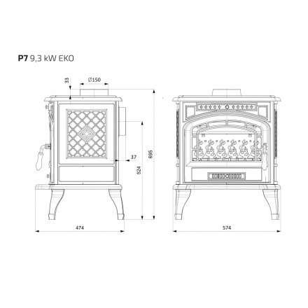 Купить Печь-камин Kawmet P7 (9.3 кВт) EKO в интерьере чугунный в Могилеве фото в Могилеве