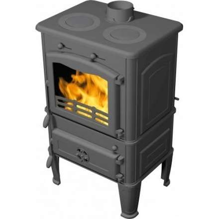 Печь-камин FireWay Dacha с варочной поверхностью патина бронза Амазонка бай фото в Могилеве